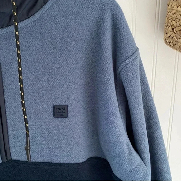 Billabong Boundary Hooded Half-Zip Fleece Pullover Blue Men's X-Large NEW $89 XL - Picture 3 of 12